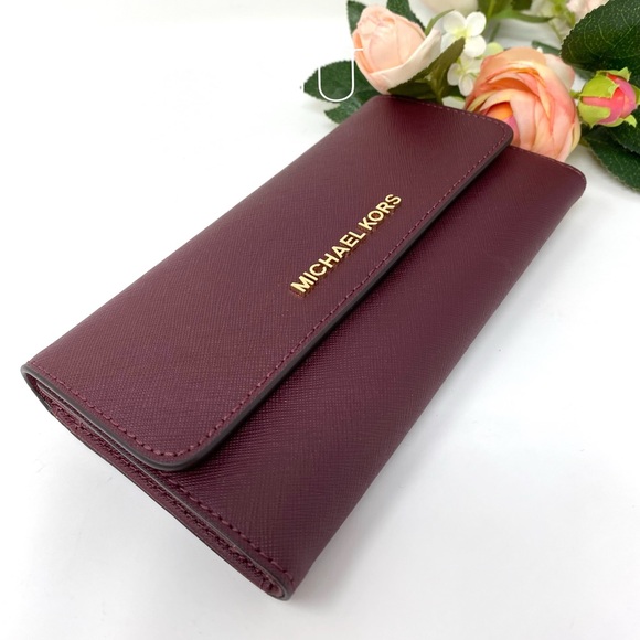 Michael Kors Trifolder Leather Merlot Marion W - Picture 3 of 5